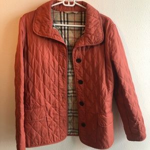 Burberry London Red-Orange Quilted Jacket